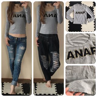 アナップ(ANAP)のANAP/ロゴ入りトップス(カットソー(長袖/七分))