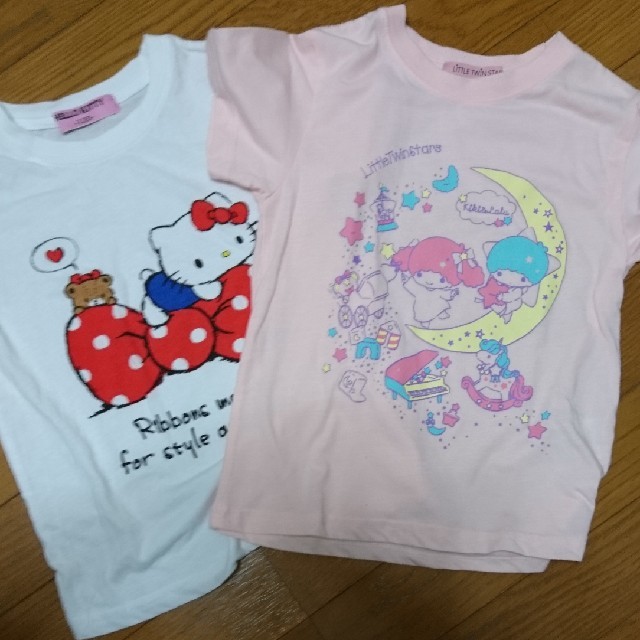 しまむら(シマムラ)の＊momo様専用＊ハローキティ&キキララ Tシャツセット キッズ/ベビー/マタニティのキッズ服女の子用(90cm~)(Tシャツ/カットソー)の商品写真