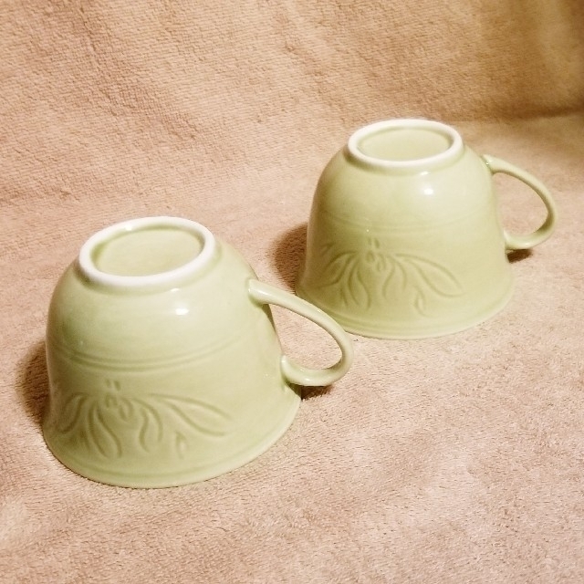 バッチャン焼き コーヒーカップ ペア シンプル 2客 新品 ベトナム 陶器の通販 by K’s shop｜ラクマ