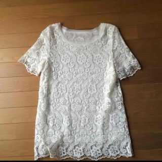 ザラ(ZARA)のミ アルマリオ レース トップス カットソー Tシャツ(シャツ/ブラウス(半袖/袖なし))