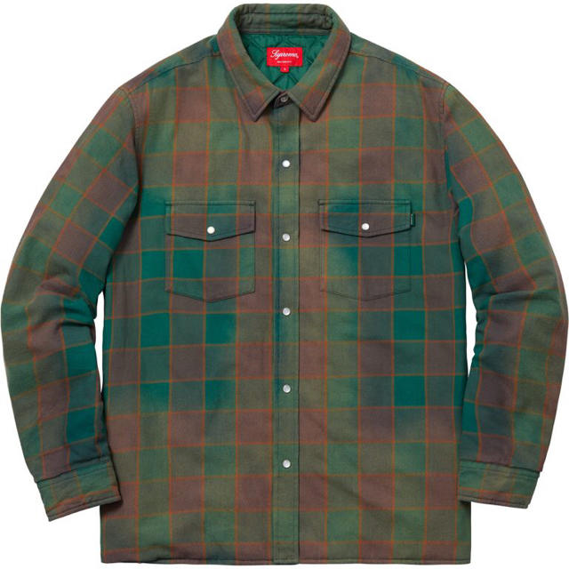 18FW Supreme Quilted Faded Plaid Shirt