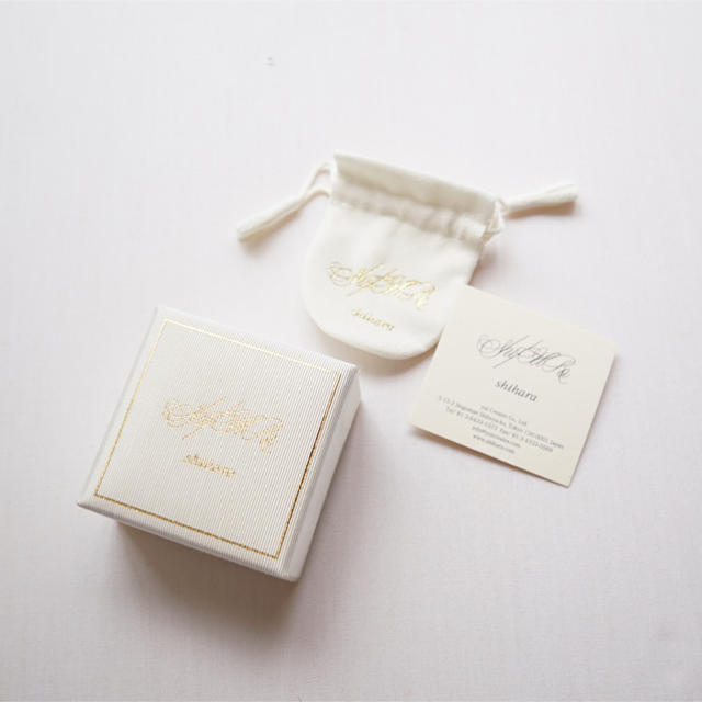 shihara SQUARE PIERCE 7 WG ホワイトゴールド - ピアス