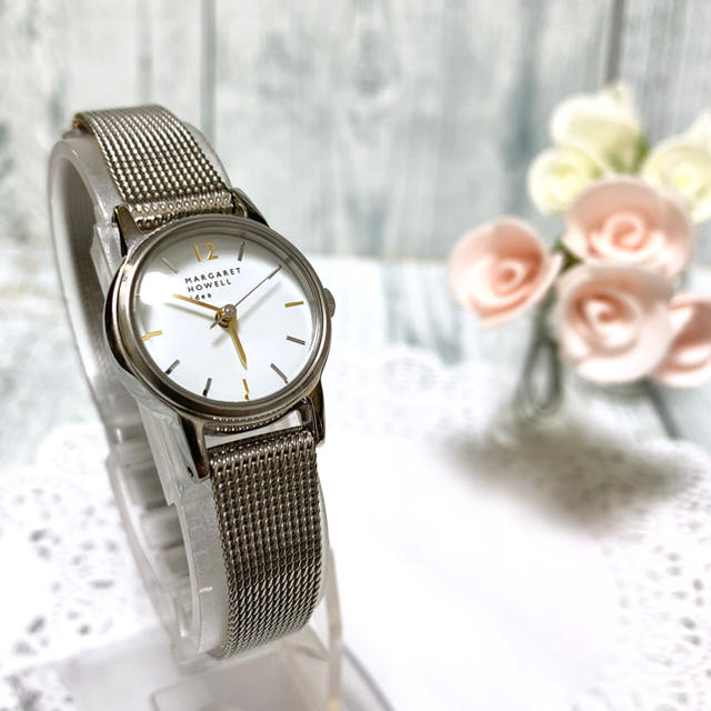 シルバー〆サイズ【美品】MARGARET HOWELL idea 腕時計 シルバー ソーラー 式