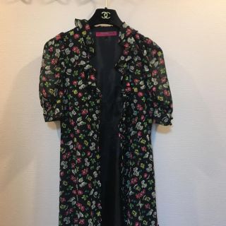 ドーリーガールバイアナスイ(DOLLY GIRL BY ANNA SUI)の【美品】ANNA SUI♡ワンピース 花柄ラメ(ひざ丈ワンピース)