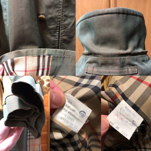 BURBERRY(バーバリー)の90s Burberry バーバリー ステンカラーコート 玉虫 グリーン 165 メンズのジャケット/アウター(ステンカラーコート)の商品写真