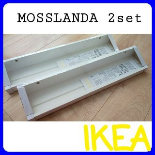 イケア(IKEA)のIKEA ウォールシェルフ MOSSLANDA ホワイト ２個セット(棚/ラック/タンス)