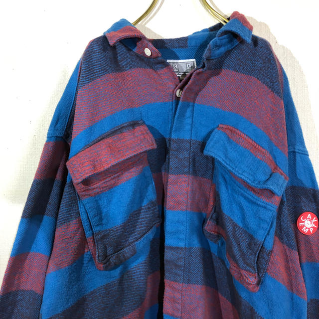 C.E CAVEMPT STRIPE FLANNEL BIG SHIRT