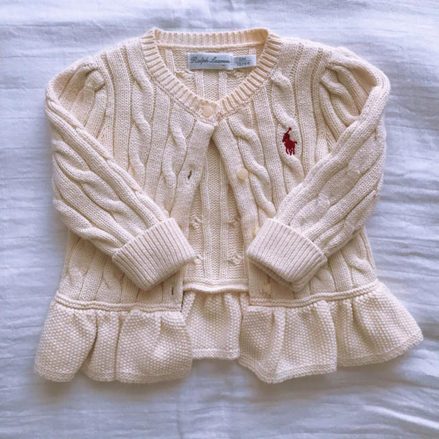 Ralph Lauren(ラルフローレン)のラルフローレン ペプラム カーディガン キッズ/ベビー/マタニティのベビー服(~85cm)(カーディガン/ボレロ)の商品写真