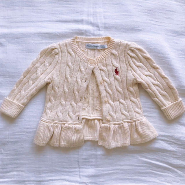 Ralph Lauren(ラルフローレン)のラルフローレン ペプラム カーディガン キッズ/ベビー/マタニティのベビー服(~85cm)(カーディガン/ボレロ)の商品写真