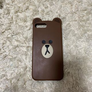 アイフォーン(iPhone)のiPhone7plus iPhone8plus ケース ブラウン ラインフレンズ(iPhoneケース)