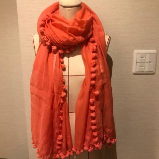 ノーリーズ(NOLLEY'S)のCITRUS ポンポンストール シトラス 美品(ストール/パシュミナ)