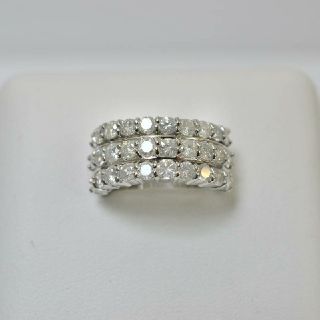 【3.04ct.】☆極美品☆　天然ダイアモンド トリプルハーフエタニティリング♡(リング(指輪))