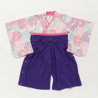 シシュノン(SiShuNon)の新品未使用 SKAPE シシュノン 袴ロンパース カバーオール 花柄 80  (和服/着物)