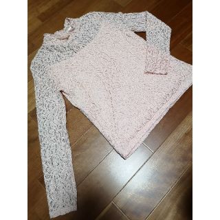 マウジー(moussy)のMOUSSY レース トップス ピンク 長袖(カットソー(長袖/七分))