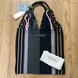 マルニ(Marni)のマルニ ハンモックバック ブルー(かごバッグ/ストローバッグ)