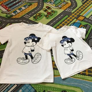 ライトオン(Right-on)の兄弟コーデに！ ディズニーTシャツ 110&140 白 ミッキー(Tシャツ/カットソー)