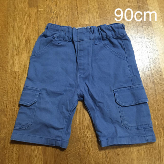 MUJI (無印良品)(ムジルシリョウヒン)の無印良品 MUJI 青色 ハーフパンツ 90cm 男の子 キッズ/ベビー/マタニティのキッズ服男の子用(90cm~)(パンツ/スパッツ)の商品写真