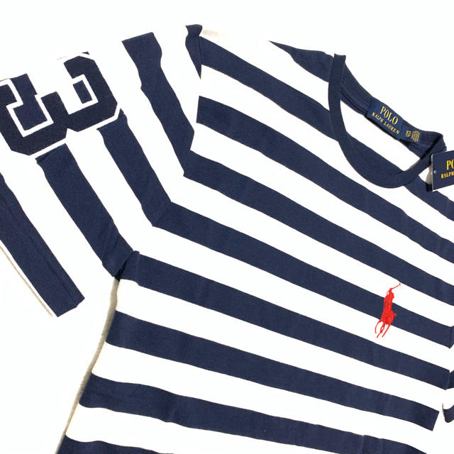 POLO RALPH LAUREN(ポロラルフローレン)のナミ様 専用。  ビッグポニーボーダーT  XS メンズのトップス(Tシャツ/カットソー(七分/長袖))の商品写真