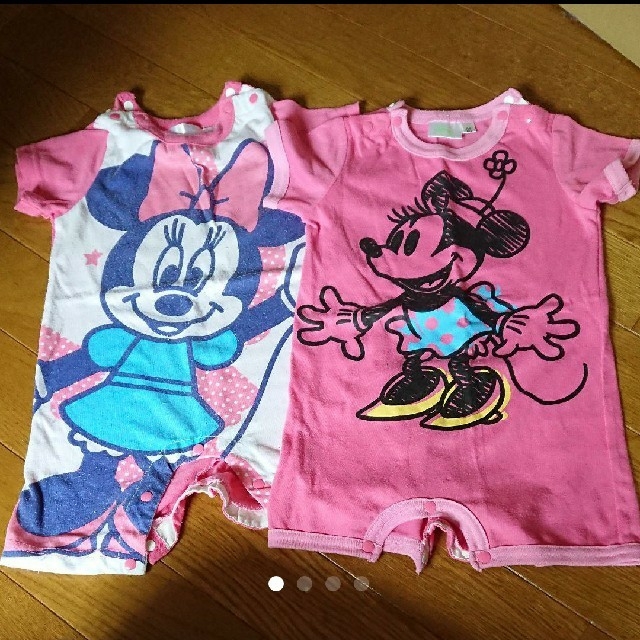 Disney(ディズニー)のミニーマウス ロンパース ３枚 キッズ/ベビー/マタニティのベビー服(~85cm)(ロンパース)の商品写真