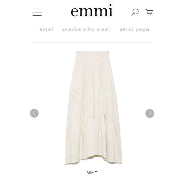 emmi atelier(エミアトリエ)の今期新作 emmi atelier ティアードスカート WHT 1 新品未使用 レディースのスカート(ロングスカート)の商品写真