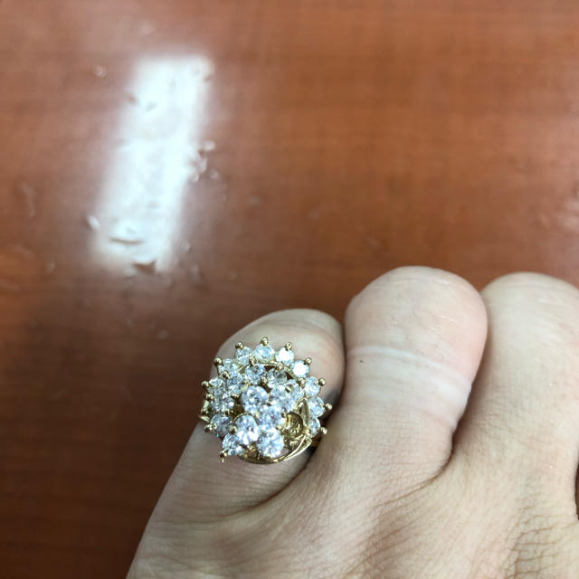 AVALANCHE(アヴァランチ)の10k CZ クルクル揺れるリング レディースのアクセサリー(リング(指輪))の商品写真