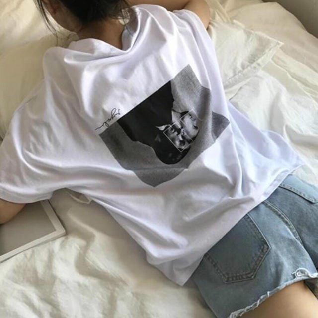 Ｔシャツ 韓国ファッション レディースのトップス(Tシャツ(半袖/袖なし))の商品写真