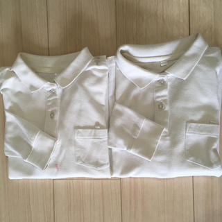 小学生 白 長袖ポロシャツ 140(Tシャツ/カットソー)