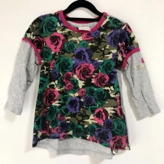 ディーゼル(DIESEL)の美品(//∇//) DIESEL 重ね着風 ❤︎ バラ柄 ロンT(Tシャツ/カットソー)