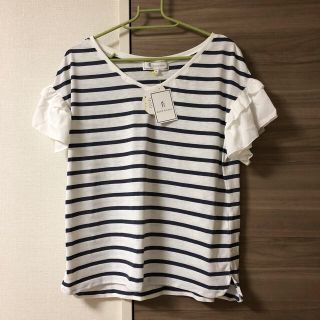 ロペピクニック(Rope' Picnic)のロペピ♥新品！ボーダー袖フリルカットソー(カットソー(半袖/袖なし))