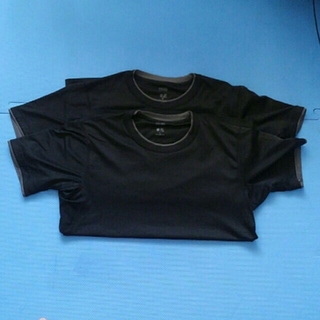 ユニクロ(UNIQLO)のユニクロ　ドライシャツ　黒　２枚セット　XL 難あり(Tシャツ/カットソー(半袖/袖なし))