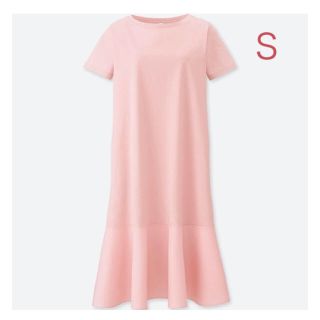 ユニクロ(UNIQLO)のユニクロ マーセライズ コンビネーション ワンピース Sサイズ／ピンク 新品！(ひざ丈ワンピース)