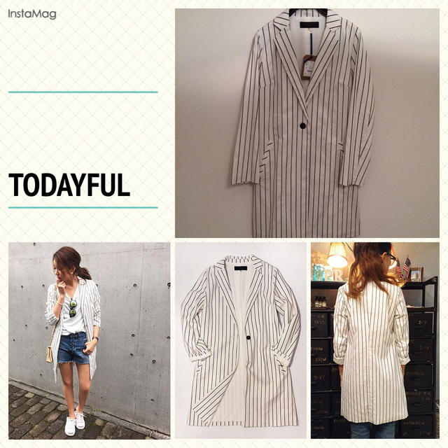 TODAYFUL(トゥデイフル)のTuck Stripe Long JK レディースのジャケット/アウター(トレンチコート)の商品写真