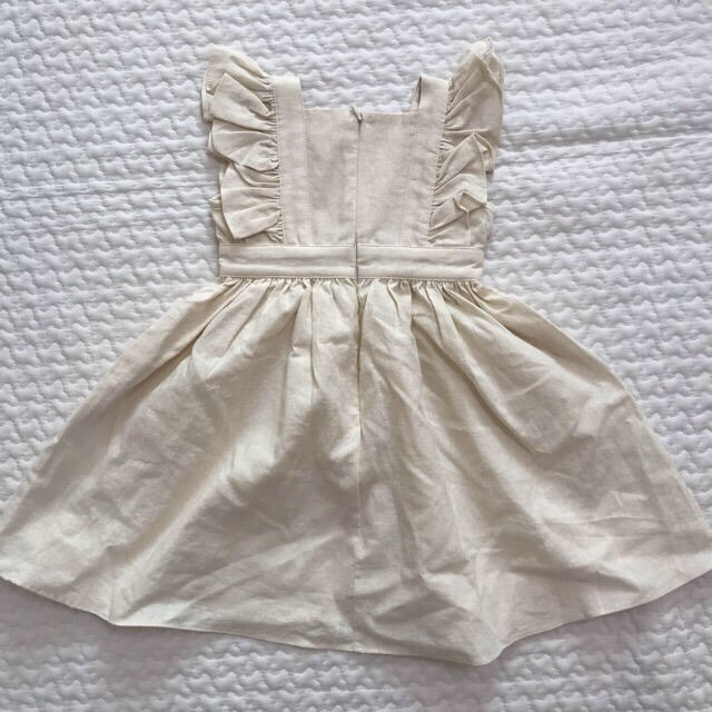 ZARA KIDS(ザラキッズ)の韓国子供服♡フリルリネンワンピース80 キッズ/ベビー/マタニティのベビー服(~85cm)(ワンピース)の商品写真