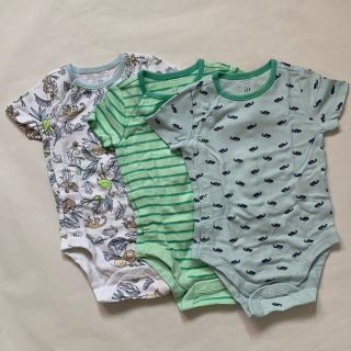 ベビーギャップ(babyGAP)の【新品】70cm 半袖ロンパース boys 3点セット ボタニカル(ロンパース)