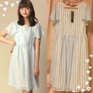 ダブルクローゼット(w closet)のw closet❤️ストライプワンピース(ひざ丈ワンピース)