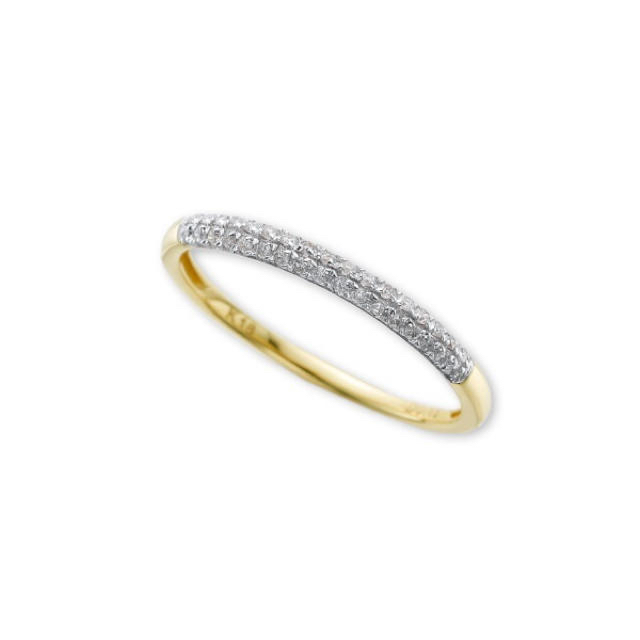 【新品】ダイヤモンドリングK18 イエローゴールド レディースのアクセサリー(リング(指輪))の商品写真