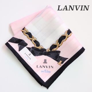 ランバンオンブルー(LANVIN en Bleu)の❤新品シールタグ付き ランバン ハンカチ【りぼん柄】❤(ハンカチ)