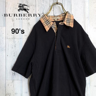 バーバリー(BURBERRY)の90's Burberry London ポロシャツ ノバチェック ヴィンテージ(ポロシャツ)