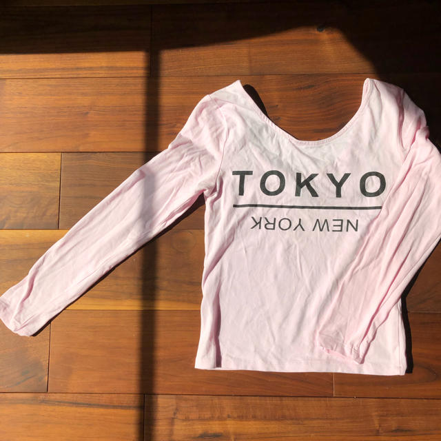 H&M(エイチアンドエム)のH&M  ロングＴシャツ  ピンク レディースのトップス(Tシャツ(長袖/七分))の商品写真