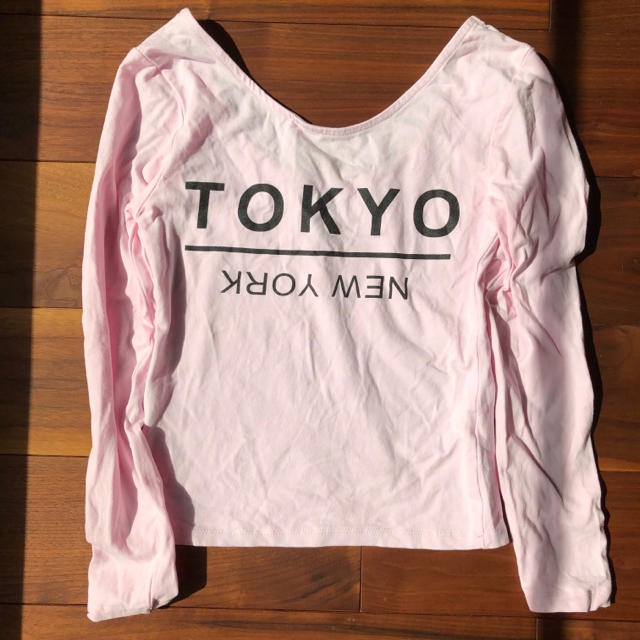 H&M(エイチアンドエム)のH&M  ロングＴシャツ  ピンク レディースのトップス(Tシャツ(長袖/七分))の商品写真