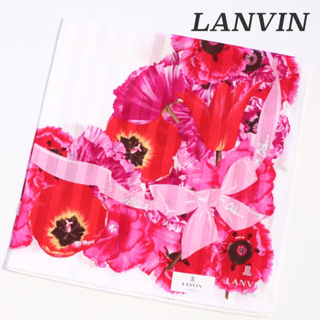 LANVIN en Bleu(ランバンオンブルー)の❤新品タグ付き ランバン ハンカチ【りぼん柄・お花柄】❤ レディースのファッション小物(ハンカチ)の商品写真