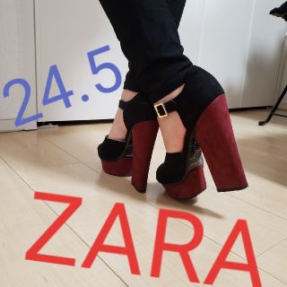 ザラ(ZARA)のZARA　スエード　ハイヒール　パンプス　24.5  送料無料　ザラ　レディース(ハイヒール/パンプス)