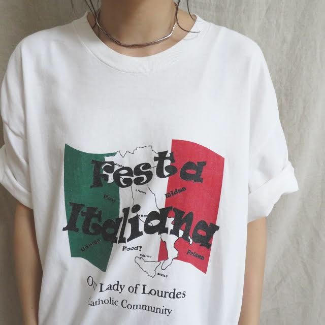 90s Festa Italiana Print Tee 白T vintage 1