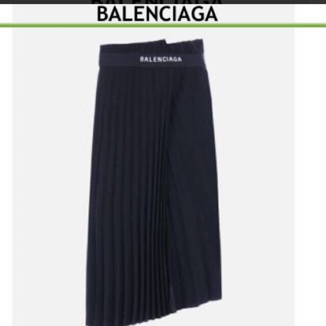 BALENCIAGA - 2019 バレンシアガ オーバーロゴ プリーツスカート BALENCIAGA - 2019 バレンシアガ オーバーロゴ プリーツスカート