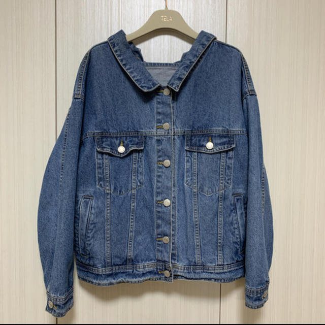 moussy(マウジー)のデニムジャケット ジャケット ブルー オーバーサイズ レースアップ  Gジャン レディースのジャケット/アウター(Gジャン/デニムジャケット)の商品写真