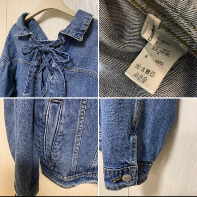 moussy(マウジー)のデニムジャケット ジャケット ブルー オーバーサイズ レースアップ  Gジャン レディースのジャケット/アウター(Gジャン/デニムジャケット)の商品写真