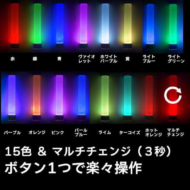 ペンライト LED コンサートライト 15色 GOLD 2本セット 新品未使用 エンタメ/ホビーのタレントグッズ(アイドルグッズ)の商品写真