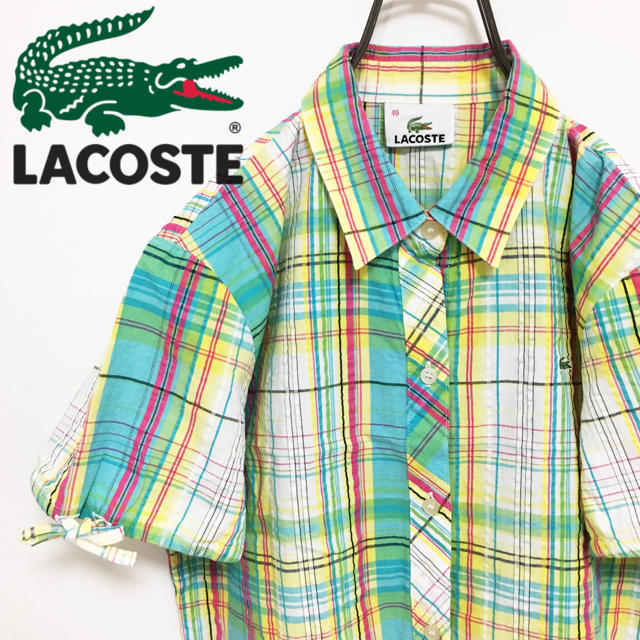 LACOSTE(ラコステ)のラコステ Lacoste 半袖シャツ ブラウス マルチカラー チェック柄 レディースのトップス(シャツ/ブラウス(半袖/袖なし))の商品写真