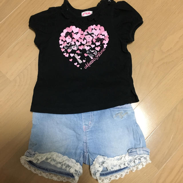 mezzo piano(メゾピアノ)のメゾピアノ デニム パンツ キッズ/ベビー/マタニティのキッズ服女の子用(90cm~)(パンツ/スパッツ)の商品写真