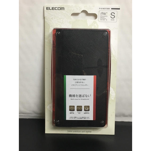 ELECOM(エレコム)の手帳型汎用スマホケース Sサイズ  ブラック エレコム P-01WDT3BK スマホ/家電/カメラのスマホアクセサリー(Androidケース)の商品写真